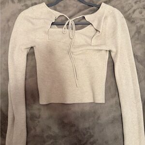 Chic Beige Women's Knit Top